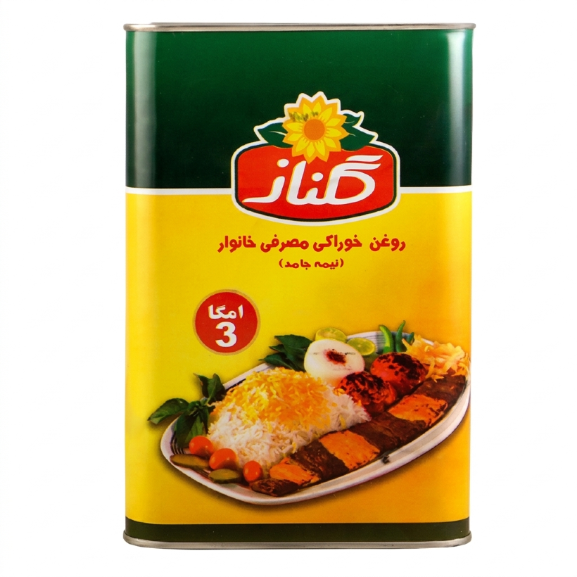 روغن نیمه جامد گلناز مخصوص پخت و پز مصرف خانوار وزن 5 کیلوگرمی (کارتن 4 عددی)