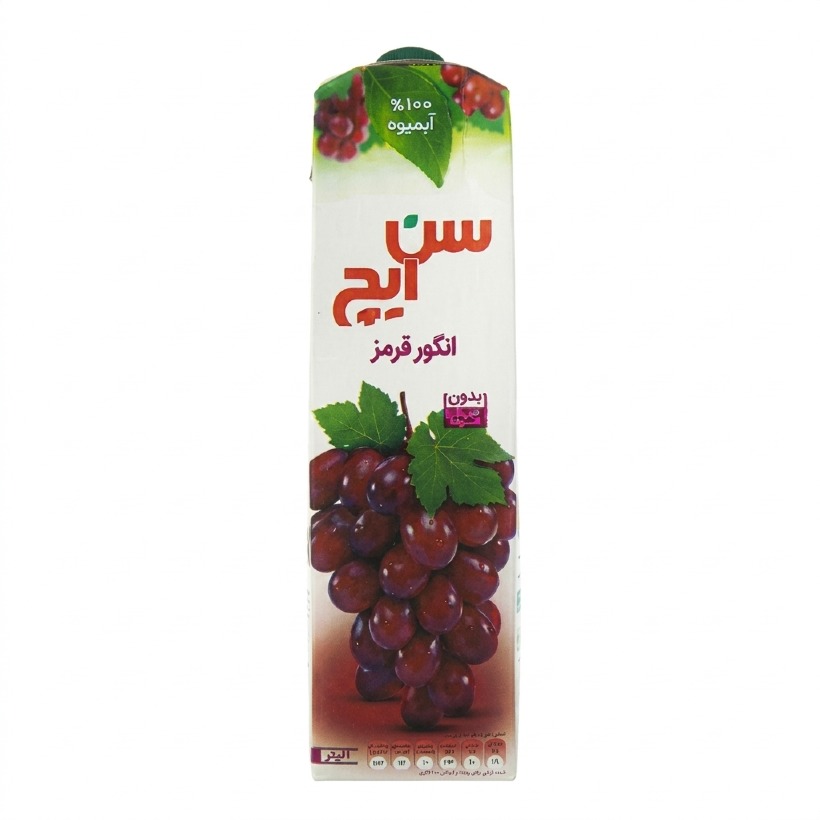 آبمیوه انگور قرمز سن ایچ حجم 1 لیتری (بسته 12 عددی)