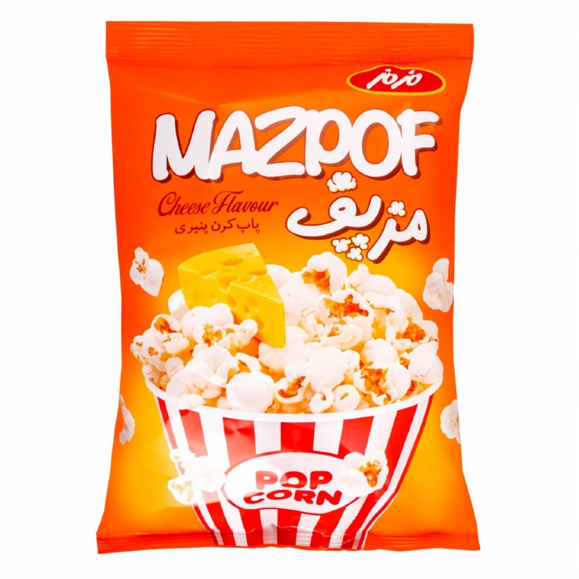پاپ کورن پنیری مزپف مزمز وزن 60 گرمی (کارتن 20 بسته‌ای)