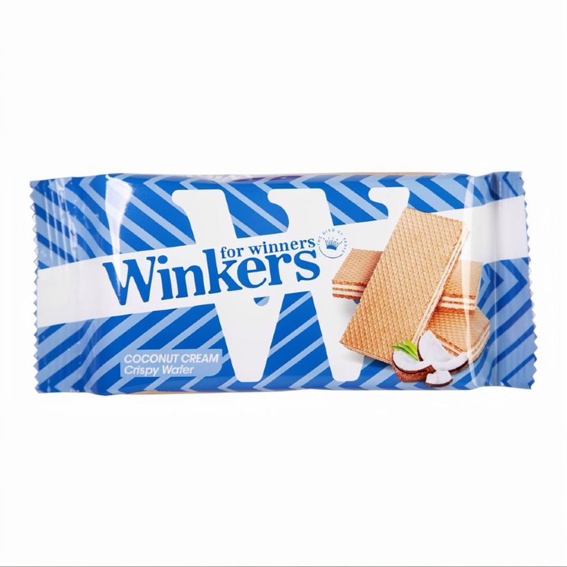 ویفر کاکائویی با کرم نارگیل وینکرز ( Winkers ) وزن 45 گرمی (کارتن 30 بسته‌ای)