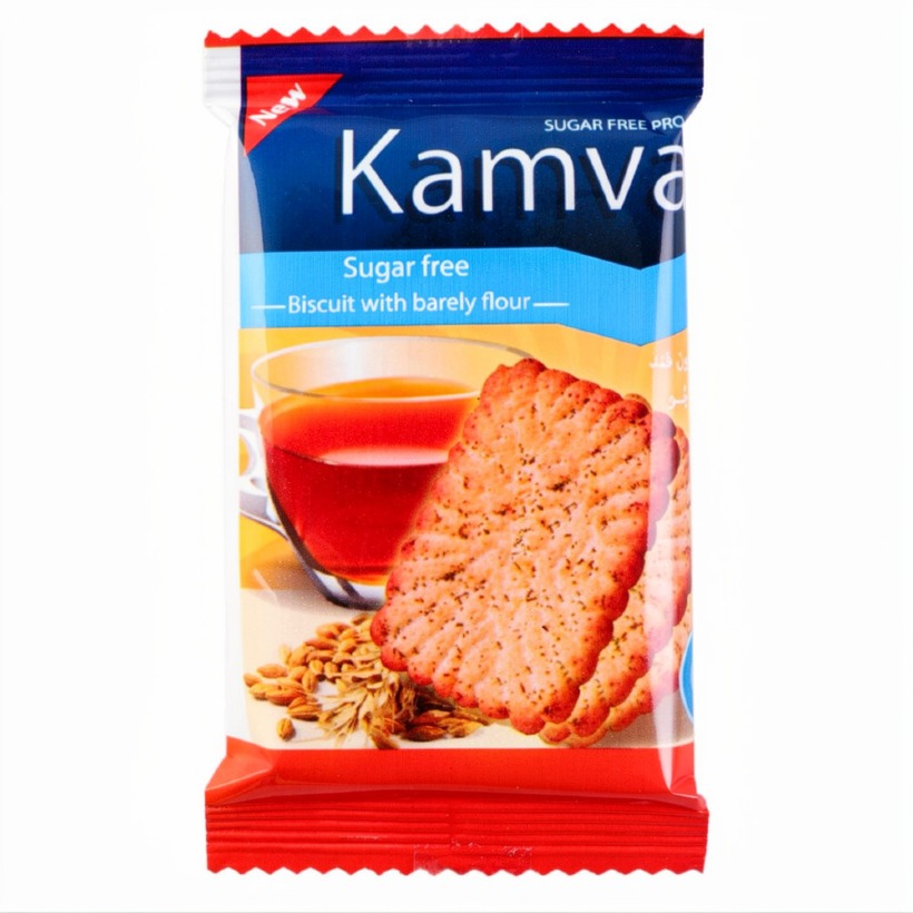 بیسکویت نیم چاشت جو کامور وزن 28 گرمی جعبه 24 عددی (1 بسته)