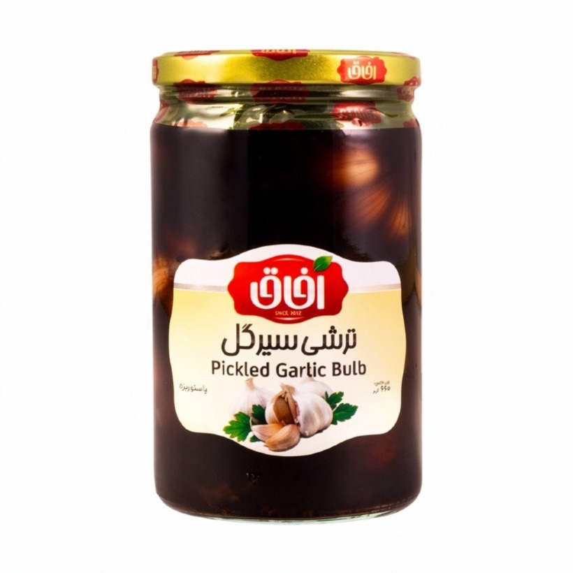 ترشی سیر گل آفاق وزن 660 گرمی (بسته 12 عددی)