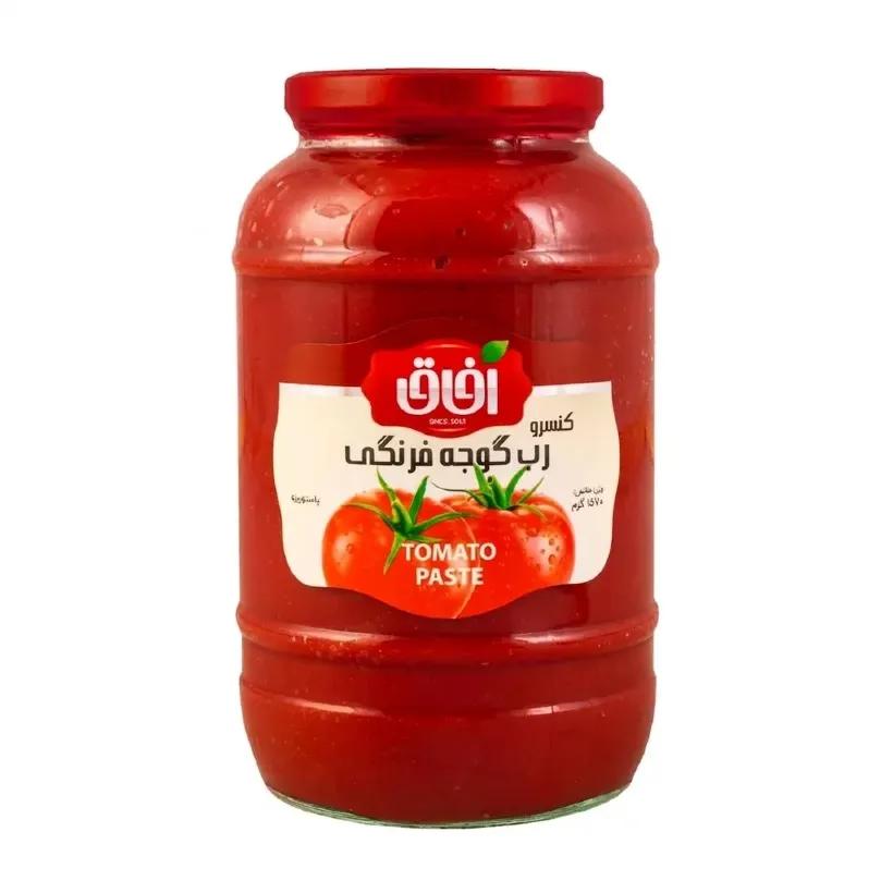 کنسرو رب گوجه فرنگی آفاق ظرف شیشه ای وزن 1570 گرمی (بسته 6 عددی)
