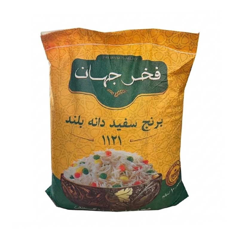 برنج پاکستانی دانه بلند 1121 فخرجهان وزن 10 کیلوگرمی (4 گونی)