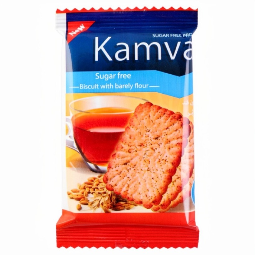 بیسکویت نیم چاشت جو کامور وزن 28 گرمی جعبه 24 عددی (1 بسته)