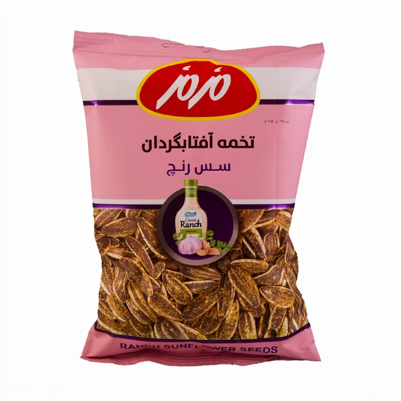 تخمه آفتابگردان مزمز با طعم سس رنچ وزن 105 گرمی (کارتن 16 بسته‌ای)