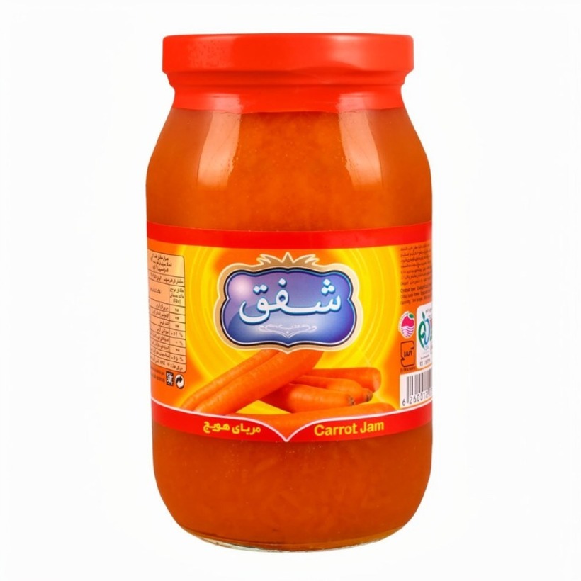 مربا هویج شفق وزن 700 گرمی (12 عدد)