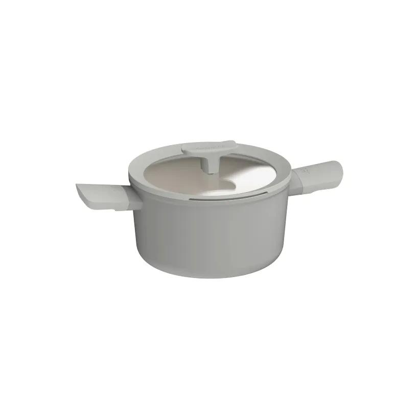 قابلمه نچسب برگهف بلژیک مدل Covered casserole BergHoff Leo Balance سایز20cm با دسته سیلیکونی