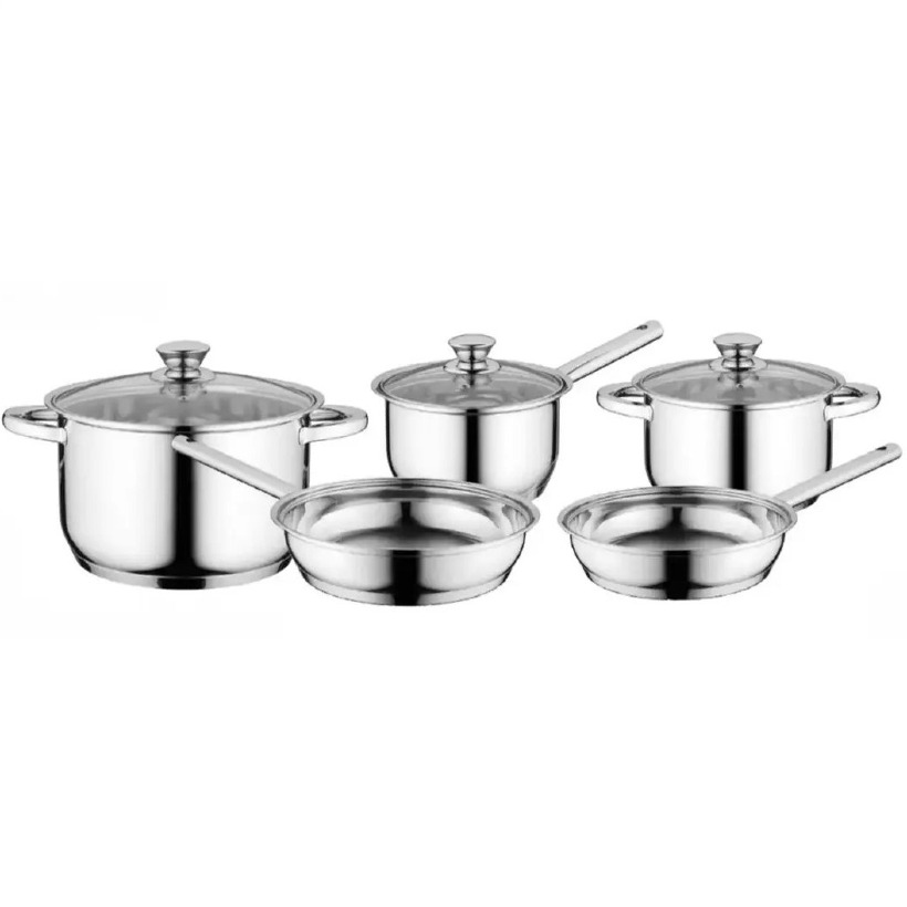 سرویس قابلمه و تابه 8 پارچه برگهف بلژیک مدل CookWare BergHOFF Gourmet SS Handles