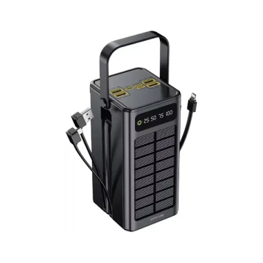 پاوربانک خورشیدی 60000 گرین لاین مدل Solar X GLPX50 GNSOL50PB60BK توان 22.5 وات و کابل متصل