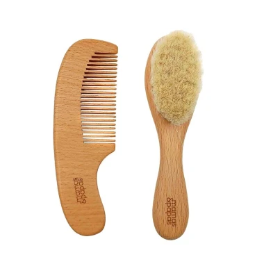 ‫شانه و برس چوبی نوزاد ماماز پاپاز مدل‬ FX0293