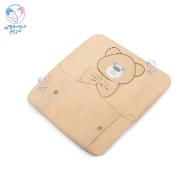 پتو نخی سبی مدل 918910 طرح خرس پاپیون دار