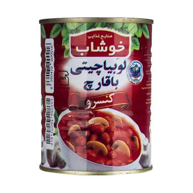 کنسرو لوبیا با قارچ خوشاب وزن 350 گرمی (بسته 24 عددی)