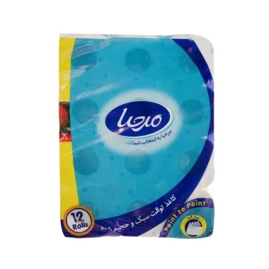 دستمال توالت مرحبا مدل Point To Point بسته 12 عددی (4 بسته)