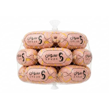سوسیس کوکتل پنیری 70 درصد سوان وزن 500 گرم (بسته بندی توری)