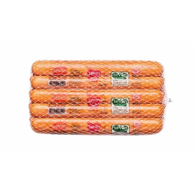 سوسیس هات داگ 60 درصد سوان وزن ۵۰۰ گرم (بسته بندی توری)