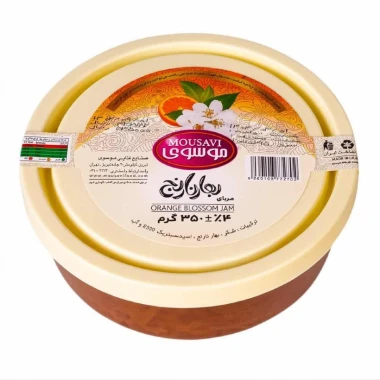 مربا بهارنارنج موسوی طرح ویترا وزن 350 گرمی (کارتن 12 عددی)