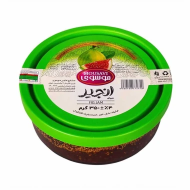 مربا انجیر موسوی طرح ویترا وزن 350 گرمی (کارتن 12 عددی)