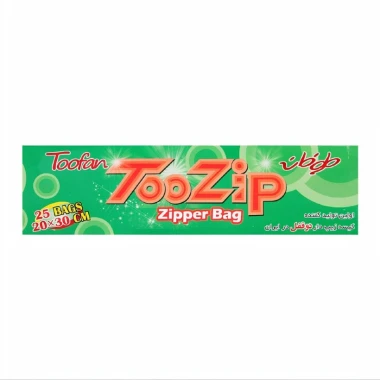 کیسه زیپ دار دو قفل طوفان سایز 30*20 بسته 25 عددی (کارتن 24 بسته‌ای)