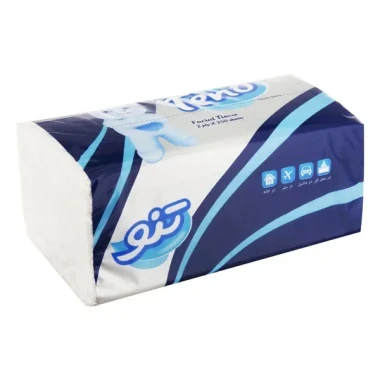 دستمال کاغذی 250 برگ دو لایه تنو مدل اقتصادی بسته تک عددی