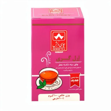چای سیاه شکسته معطر دبش مدل ارل گری وزن 100 گرمی (کارتن 50 عددی)