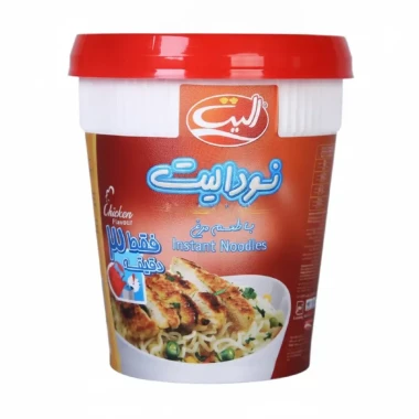 نودالیت نیمه آماده لیوانی مرغ الیت وزن 65 گرمی (کارتن 12 عددی)