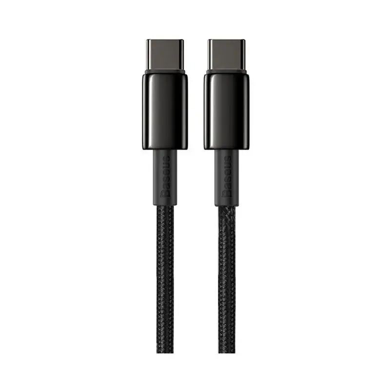 کابل شارژ Type-C to Type-C باسئوس مدل Baseus Tungsten Gold CATWJ-01 با طول 1 متر 100 وات