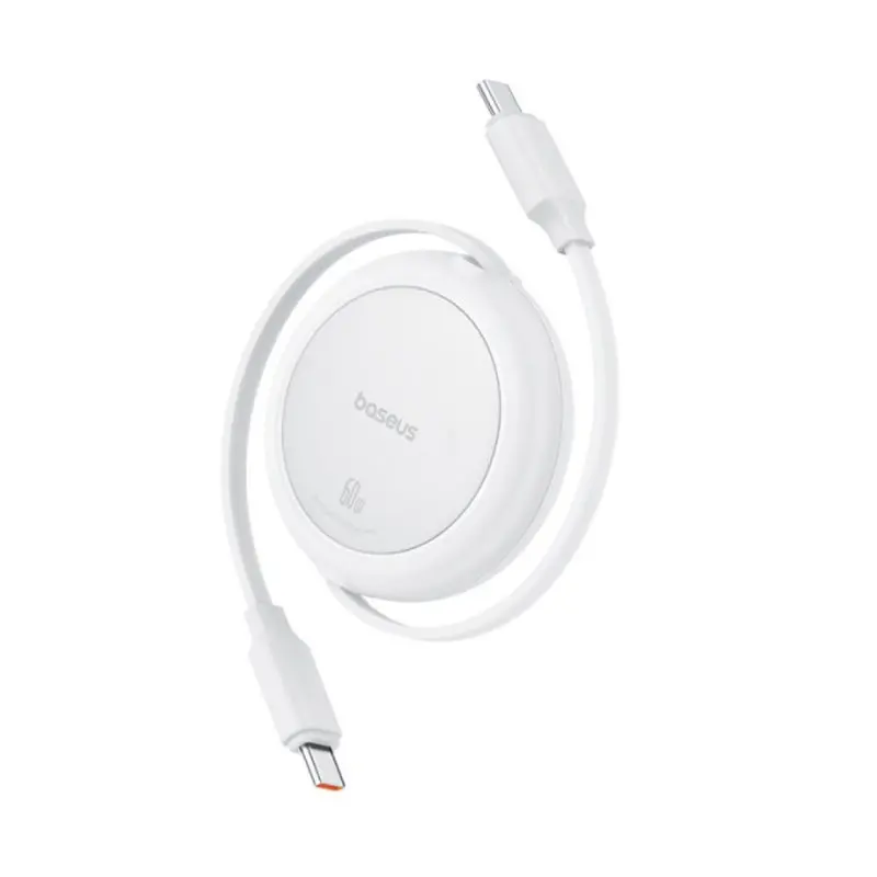 کابل فست شارژ جمع شونده باسئوس مدل Baseus Free2Pull Mini Type-C To Type-C 60W طول 100 سانتی‌متر