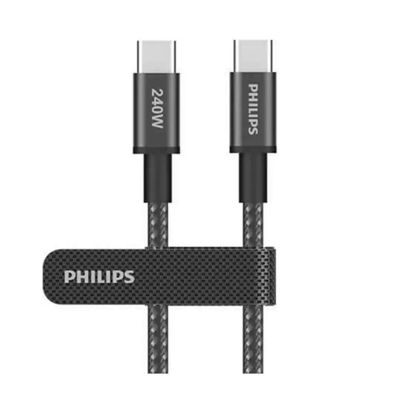 کابل شارژ USB-C to USB-C فیلیپس مدل Philips DLC7030C با طول 1 متر توان 240 وات