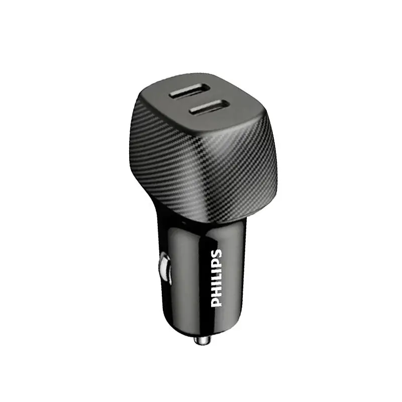 شارژر فندکی فیلیپس مدل Philips DLP5522C Dual Port USB-C Car Charger توان 60 وات