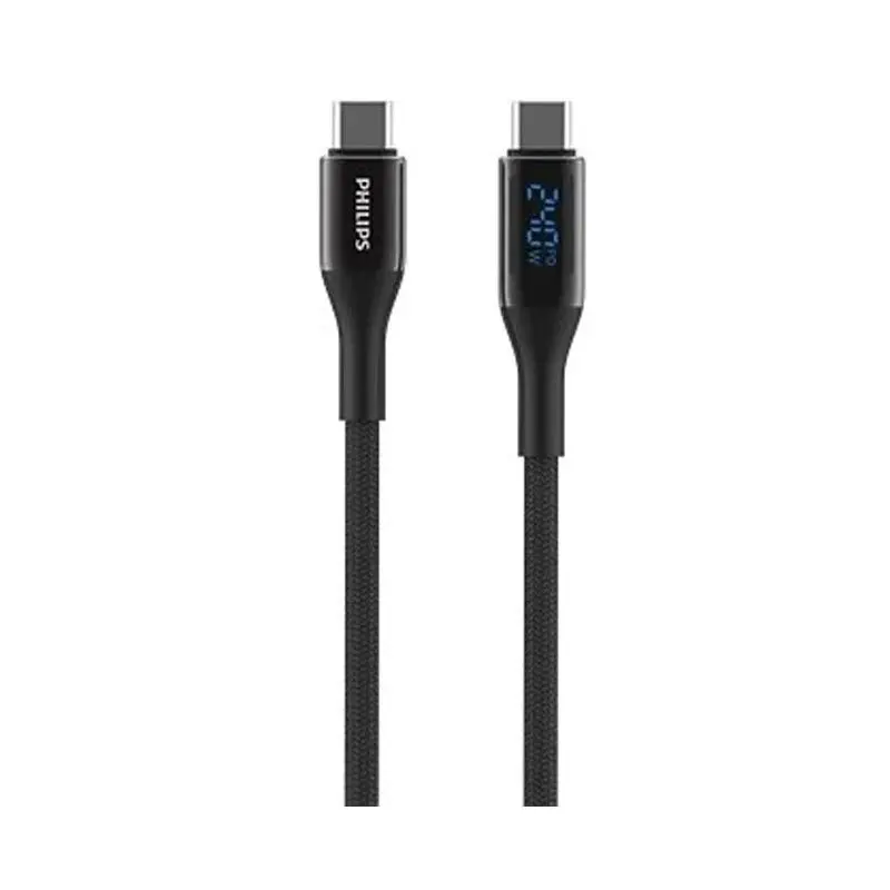 کابل شارژ USB-C to USB-C فیلیپس مدل Philips DLC4583C با طول 2 متر توان 240 وات