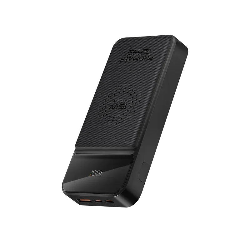 پاوربانک بی سیم پرومیت مدل Promate AURATORQ-20.BLACK با ظرفیت 20000 میلی آمپر ساعت