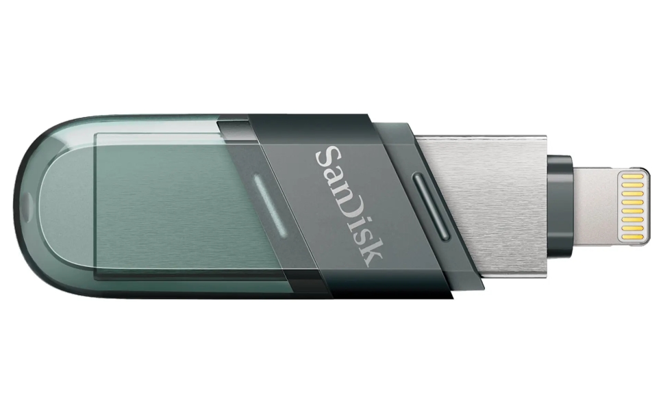 فلش مموری سن دیسک USB 3.1-لایتنینگ مدل iXpand Flip ظرفیت 256 گیگابایت