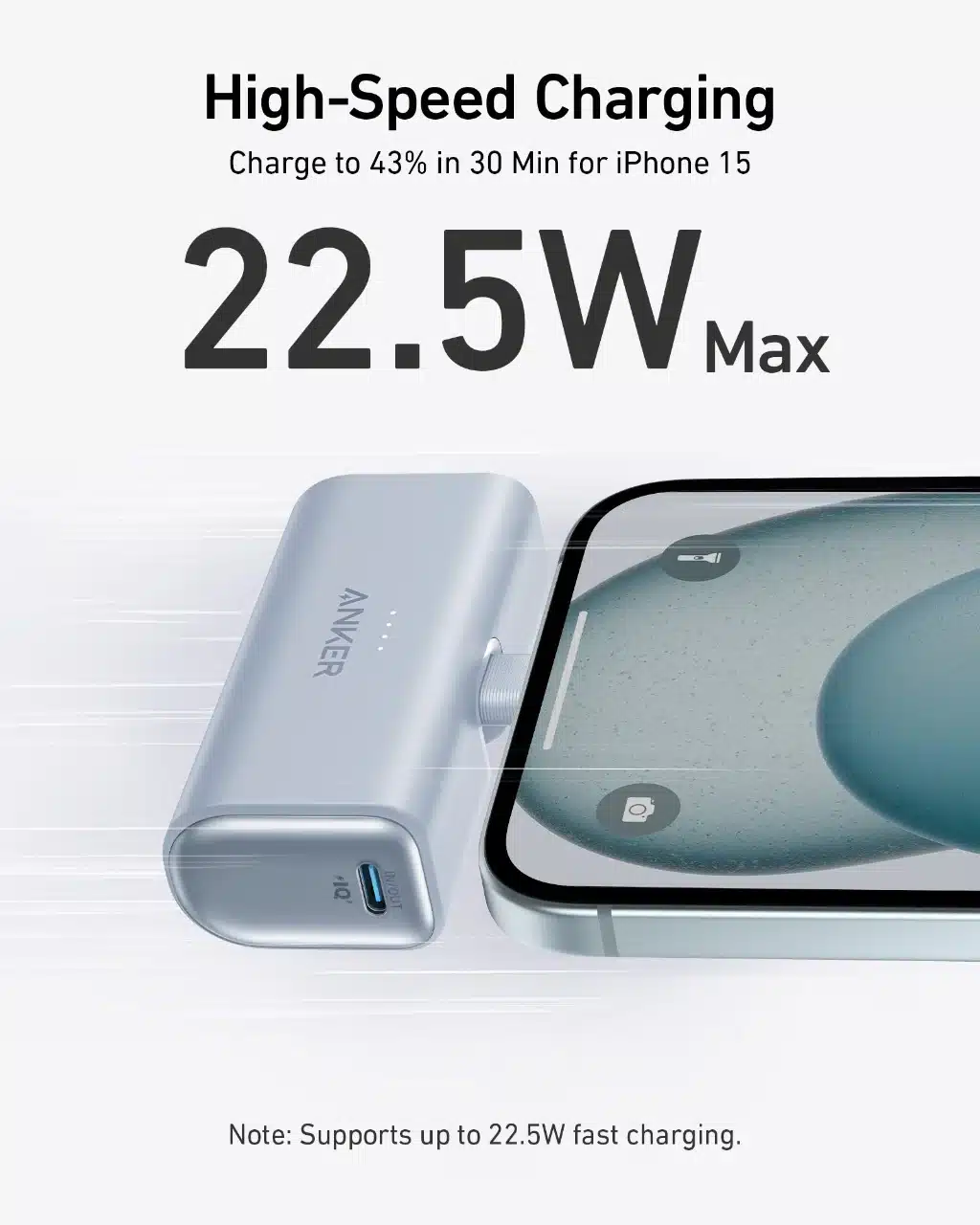 پاوربانک انکر مدل Nano Power Bank-A1653 با ظرفیت 5000 میلیآمپر ساعت
